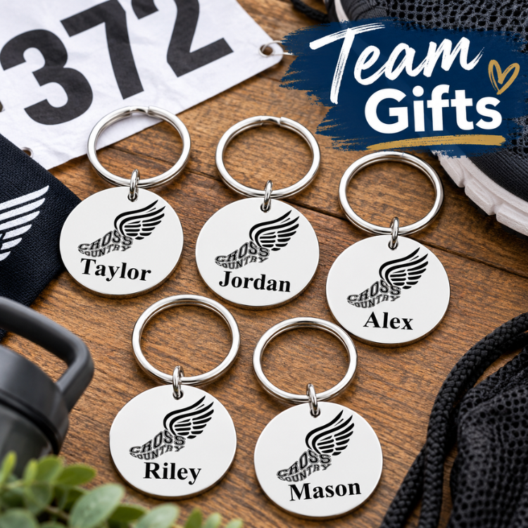 Personalized Cross Country Engraved Keychain