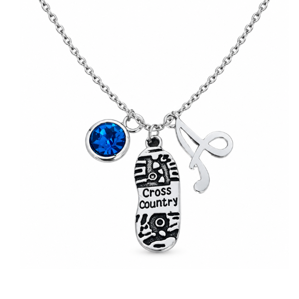 Personalized Cross Country Charm Necklace