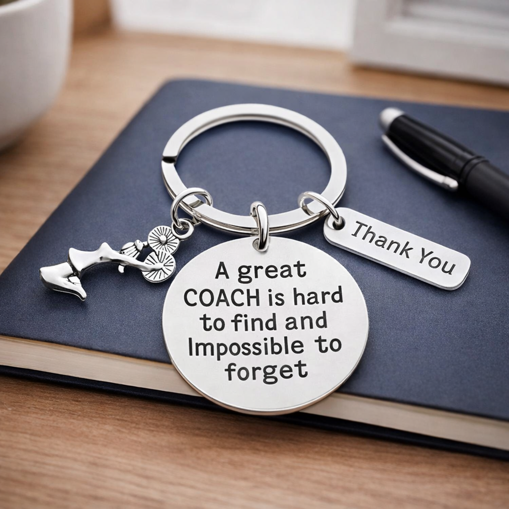 Cheer Coach Keychain - Great Coach is Hard to Find - Pick Charm