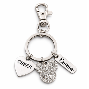 Personalized Cheer D2 Summit Worlds Zipper Pull Keychain