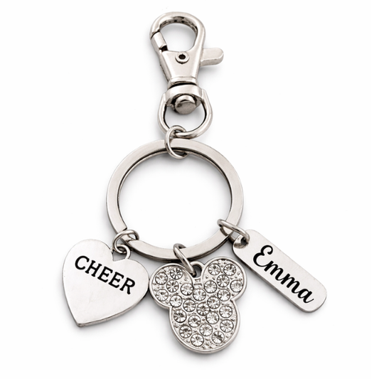Personalized Cheer D2 Summit Worlds Zipper Pull Keychain