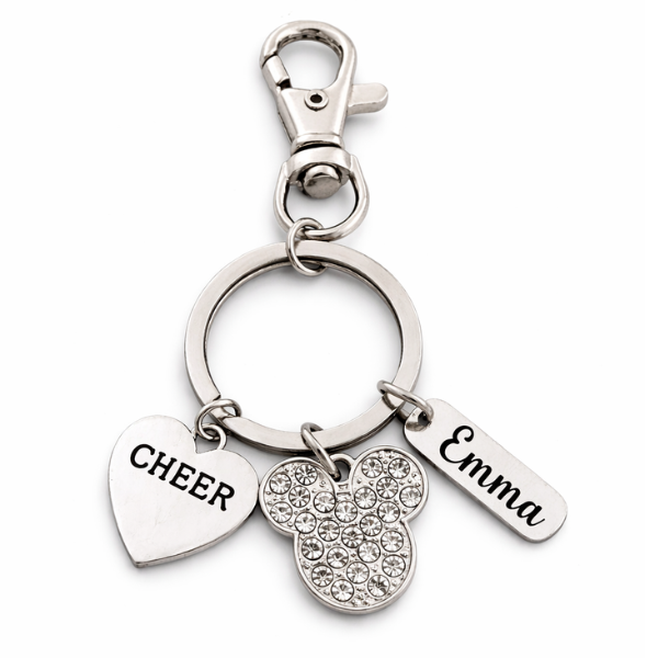 Personalized Cheer D2 Summit Worlds Zipper Pull Keychain