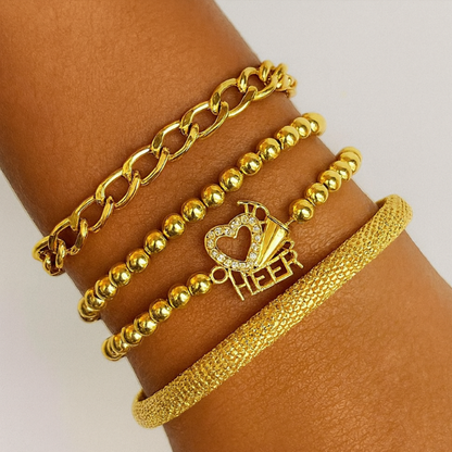 Love to Cheer Beaded Bracelet - Pick Color