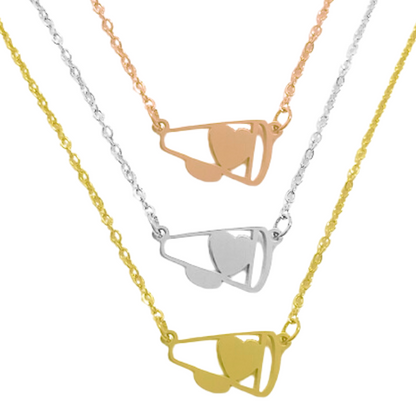 Cheer Heart Megaphone Necklace - Pick Color