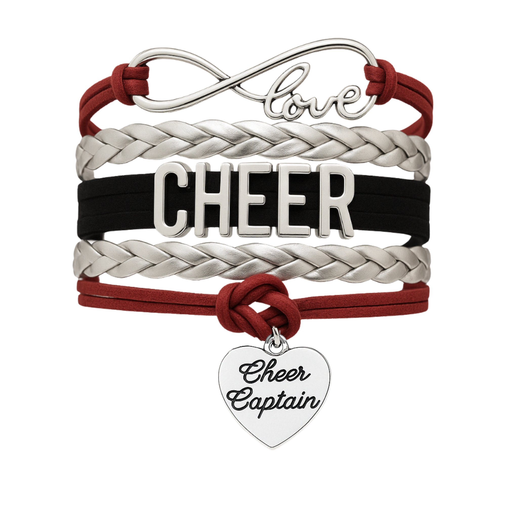 Infinity Cheer Bracelet - Pick Team Colors & Charm