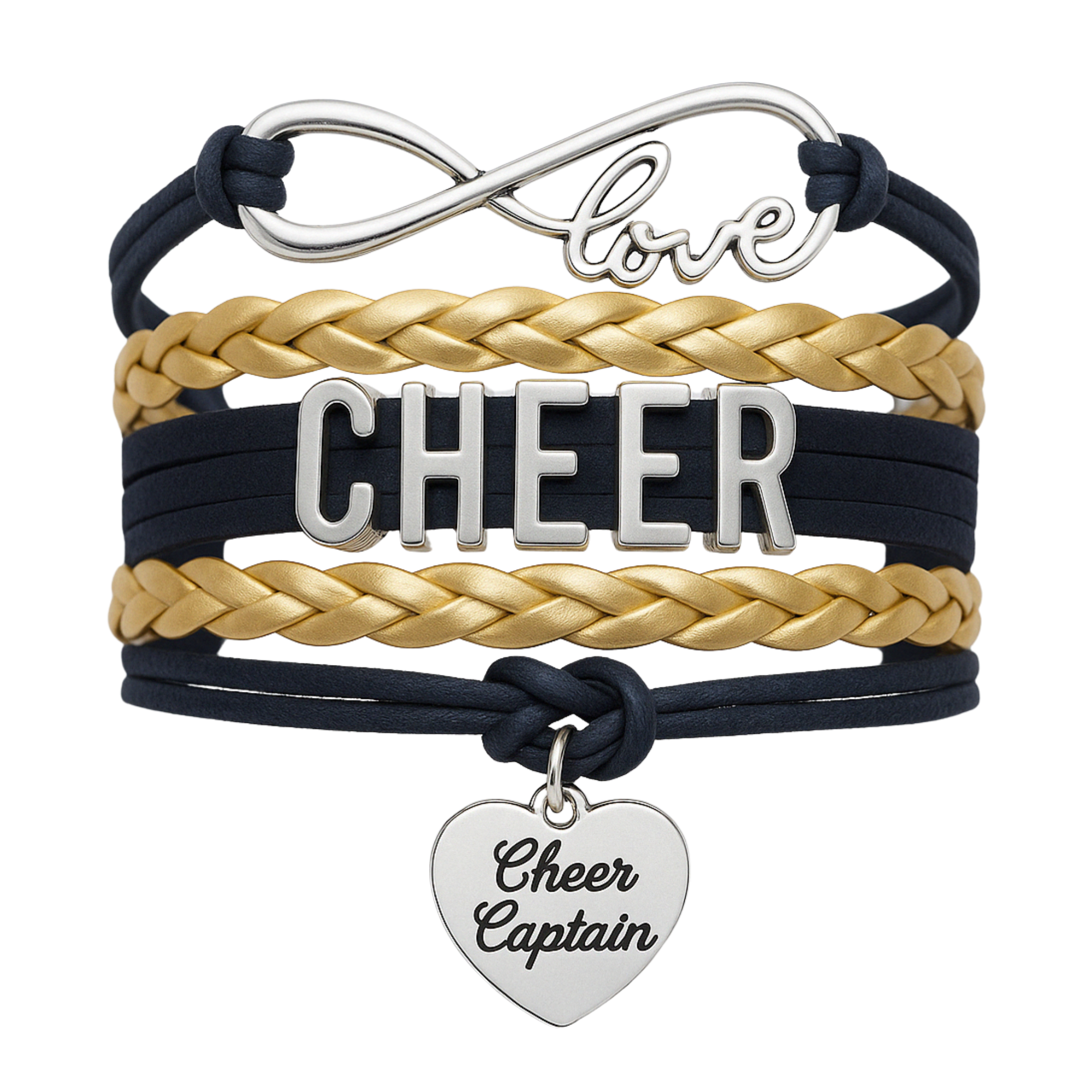 Infinity Cheer Bracelet - Pick Team Colors & Charm