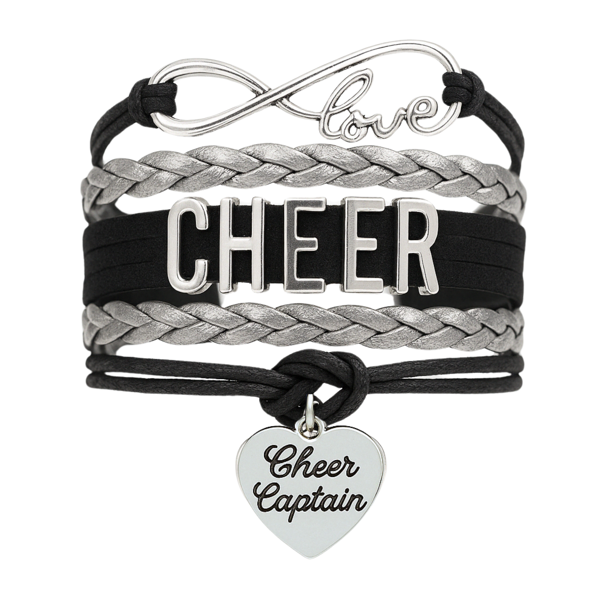 Infinity Cheer Bracelet - Pick Team Colors & Charm