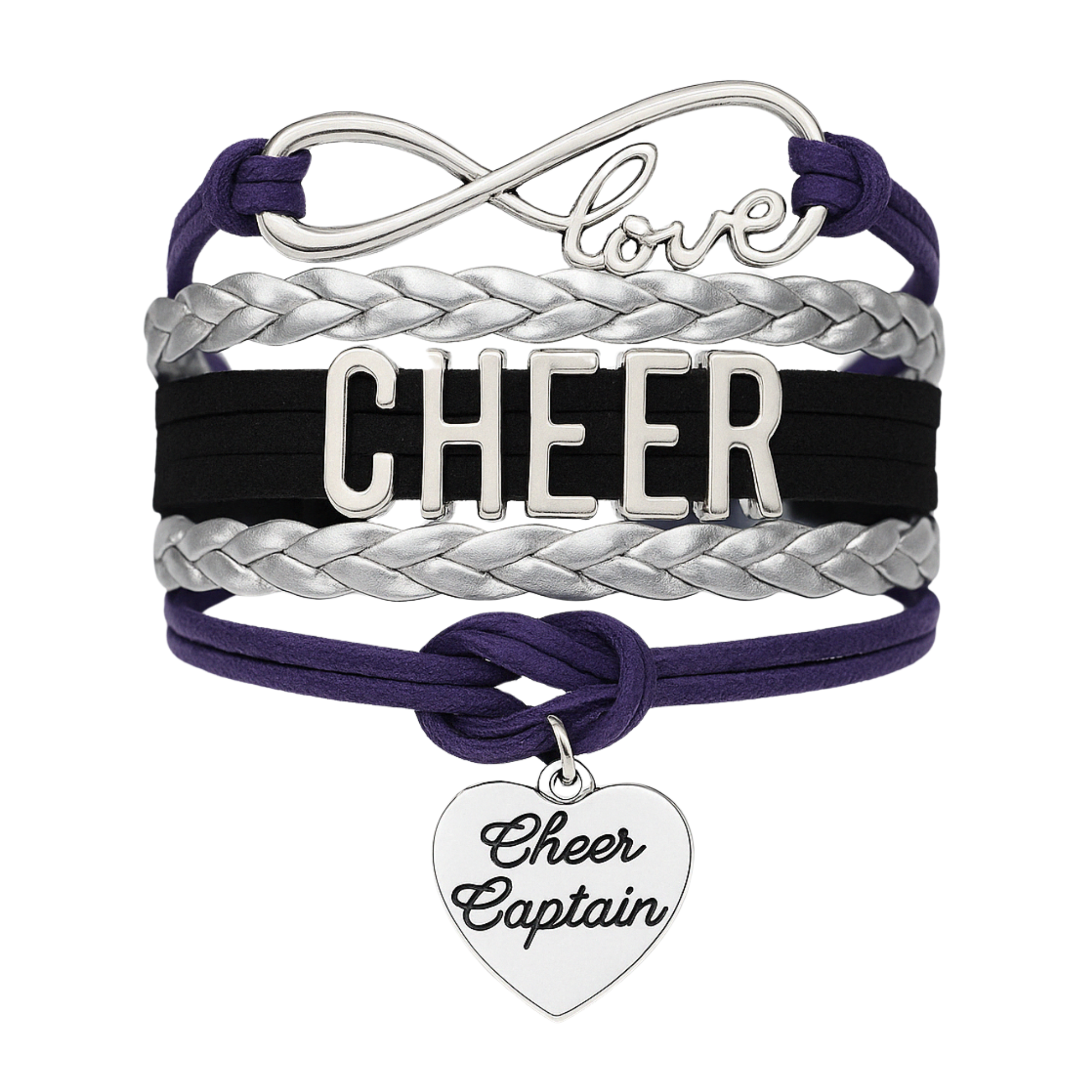 Infinity Cheer Bracelet - Pick Team Colors & Charm