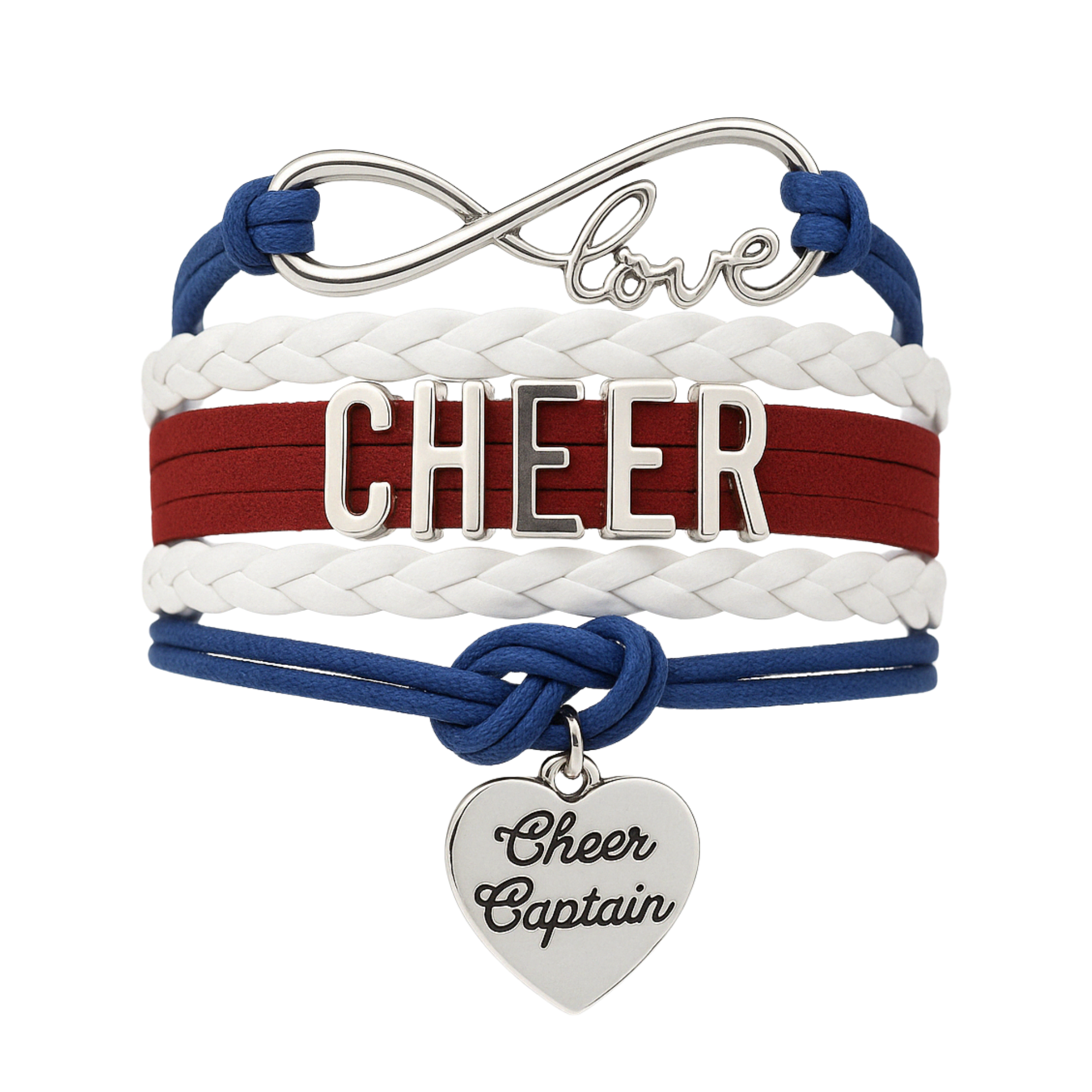 Infinity Cheer Bracelet - Pick Team Colors & Charm
