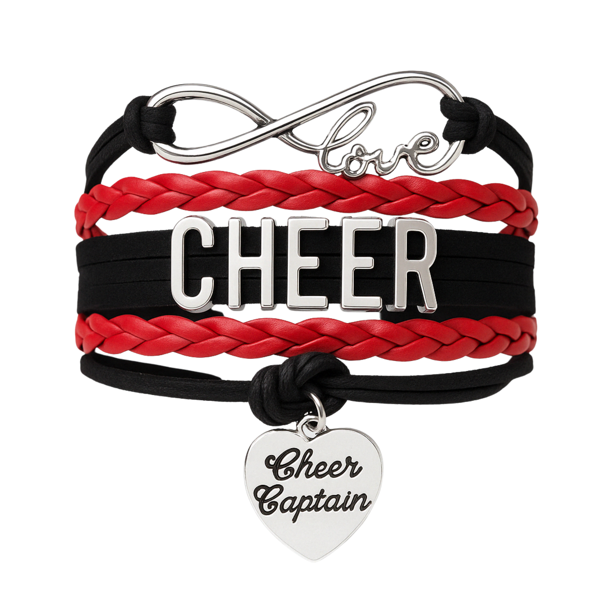 Infinity Cheer Bracelet - Pick Team Colors & Charm