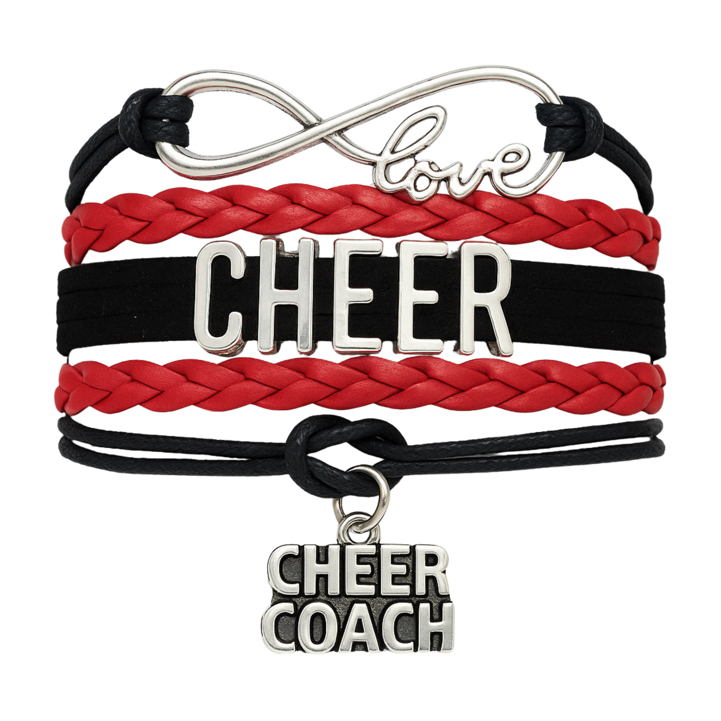 Cheer Coach Infinity Bracelet - Pick Colors & Charms