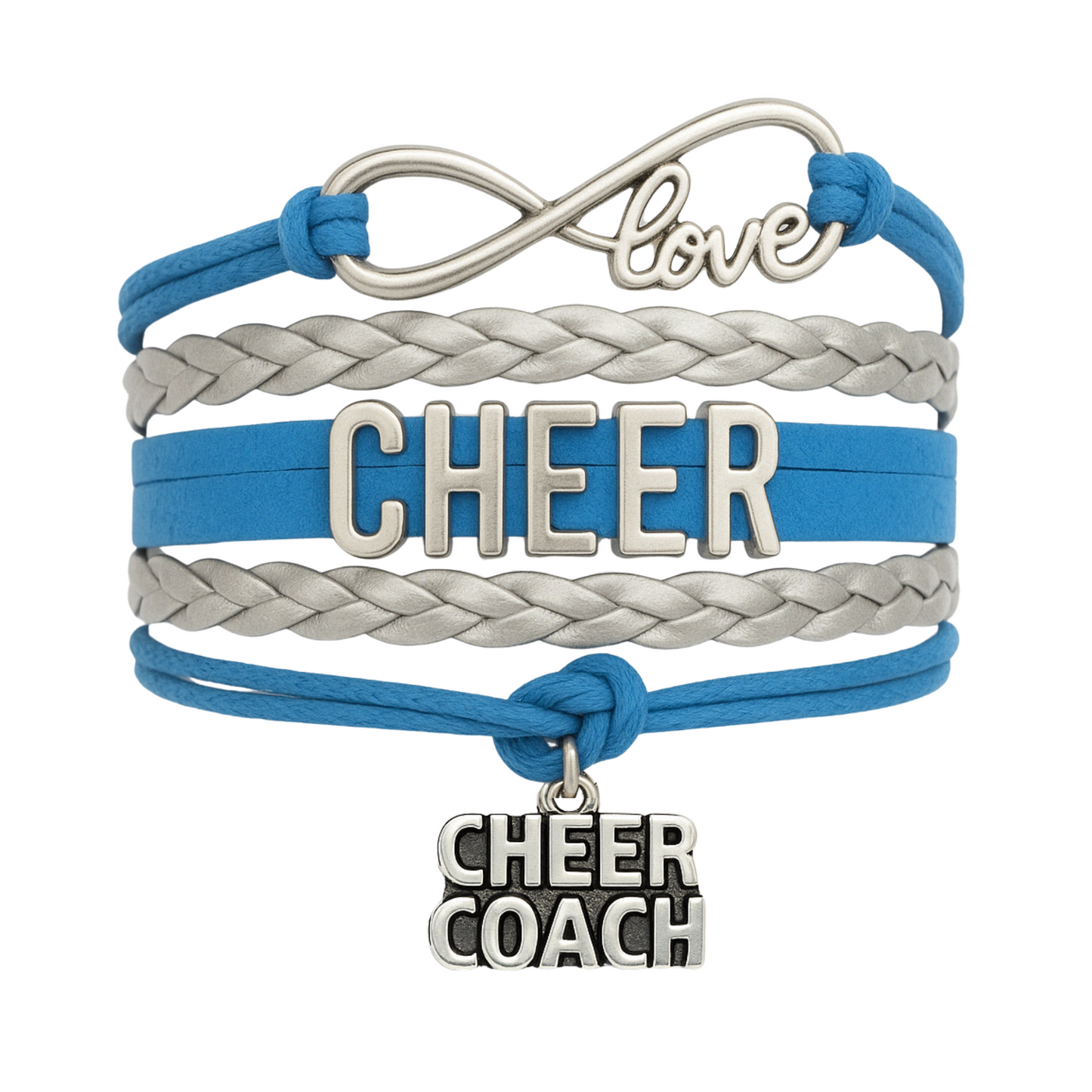Cheer Coach Infinity Bracelet - Pick Colors & Charms