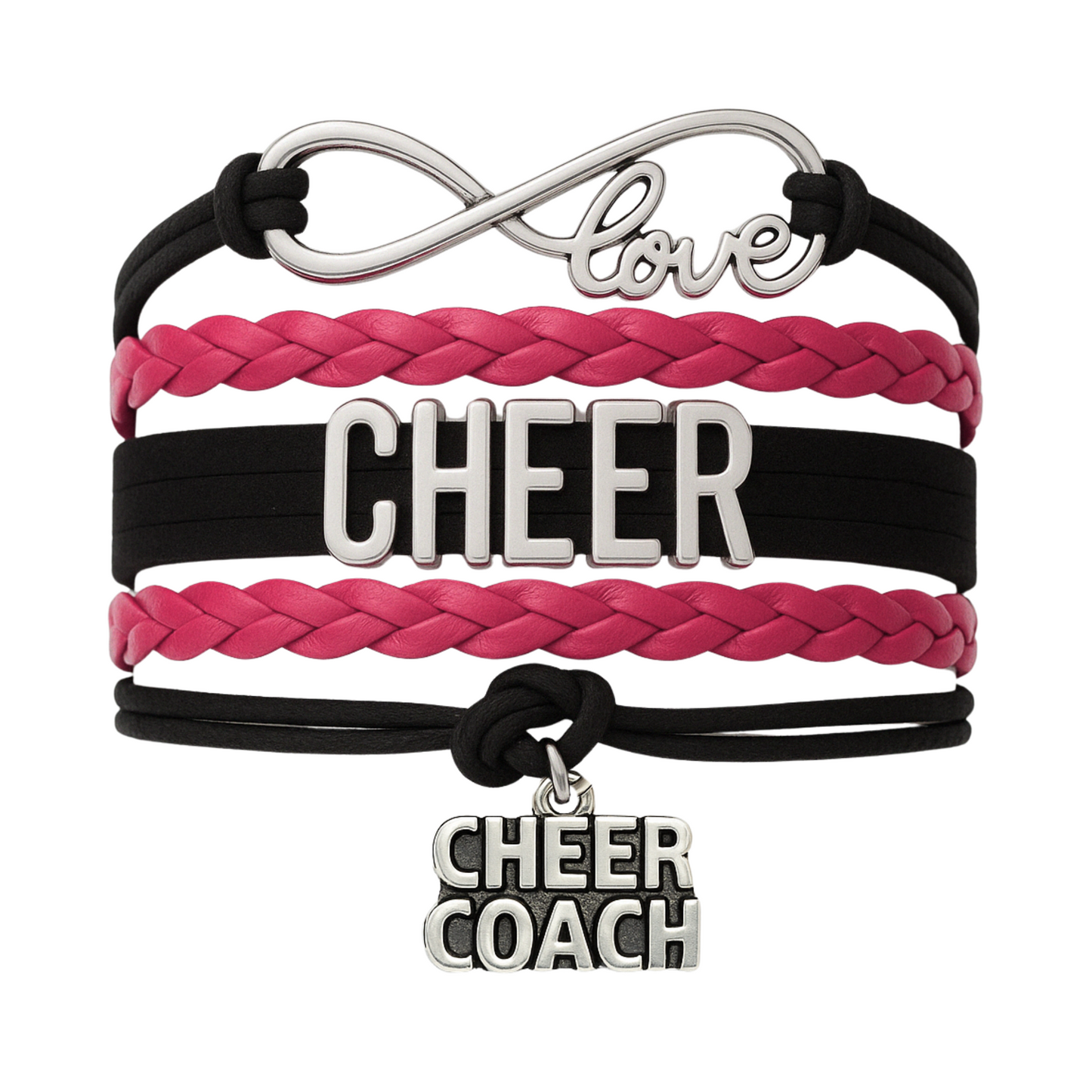 Cheer Coach Infinity Bracelet - Pick Colors & Charms