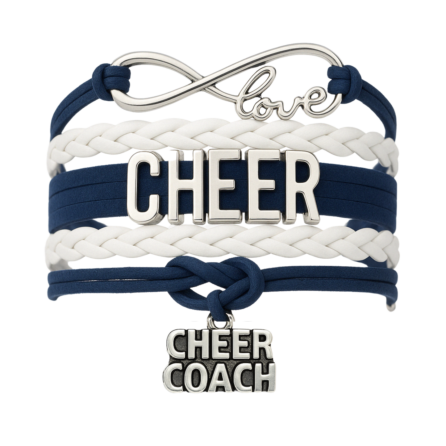 Cheer Coach Infinity Bracelet - Pick Colors & Charms