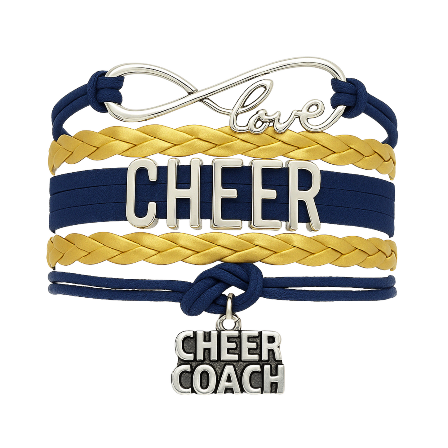 Cheer Coach Infinity Bracelet - Pick Colors & Charms
