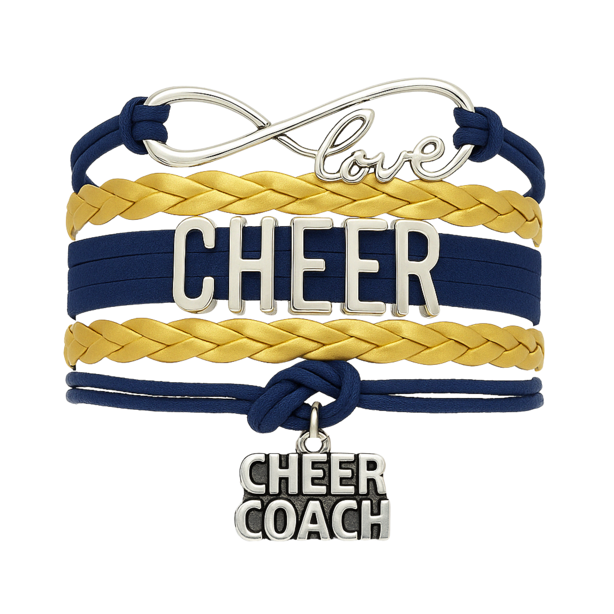 Cheer Coach Infinity Bracelet - Pick Colors & Charms