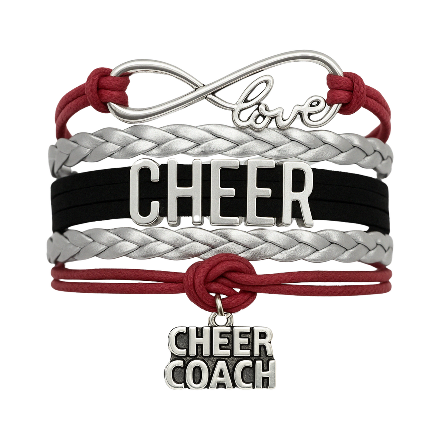 Cheer Coach Infinity Bracelet - Pick Colors & Charms
