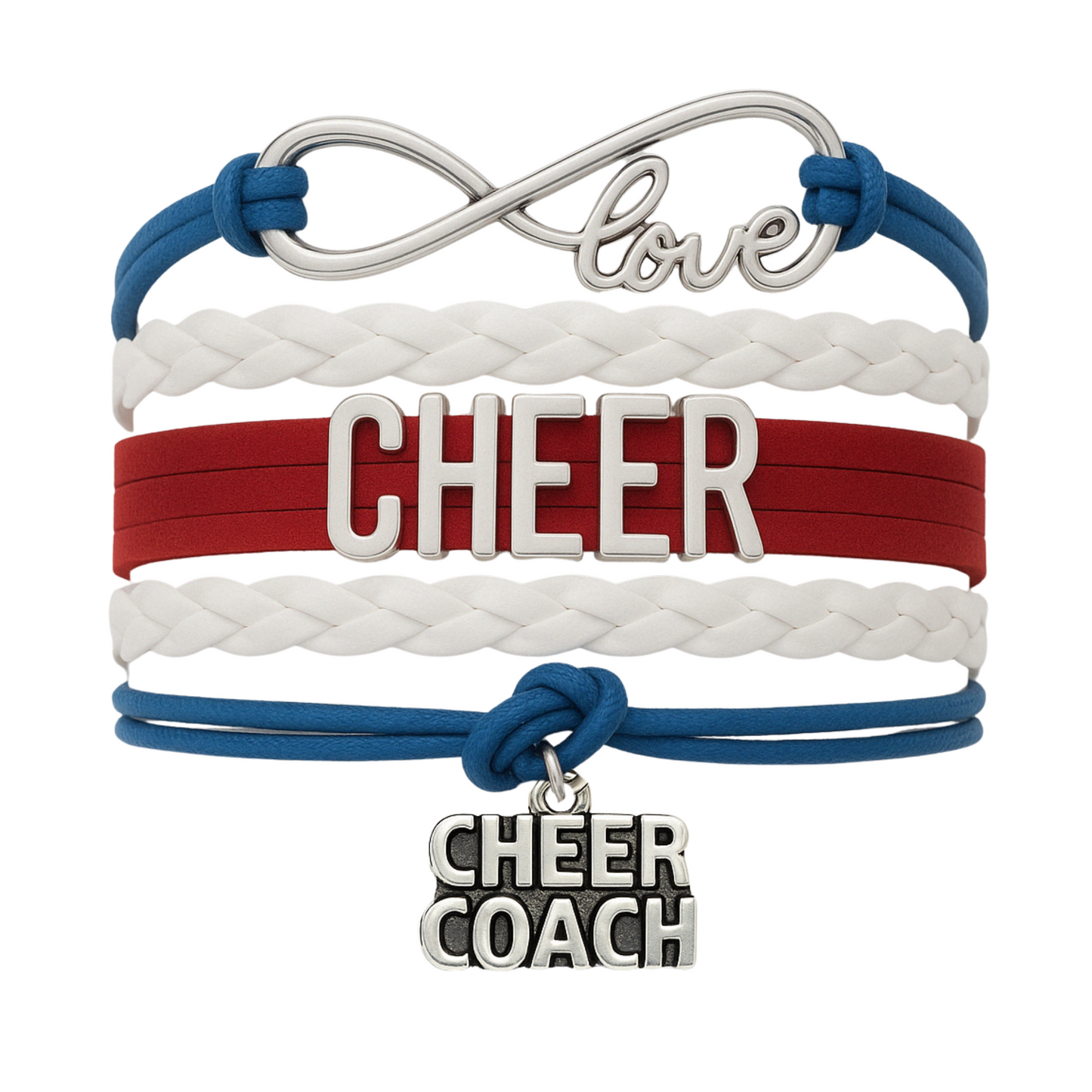 Cheer Coach Infinity Bracelet - Pick Colors & Charms