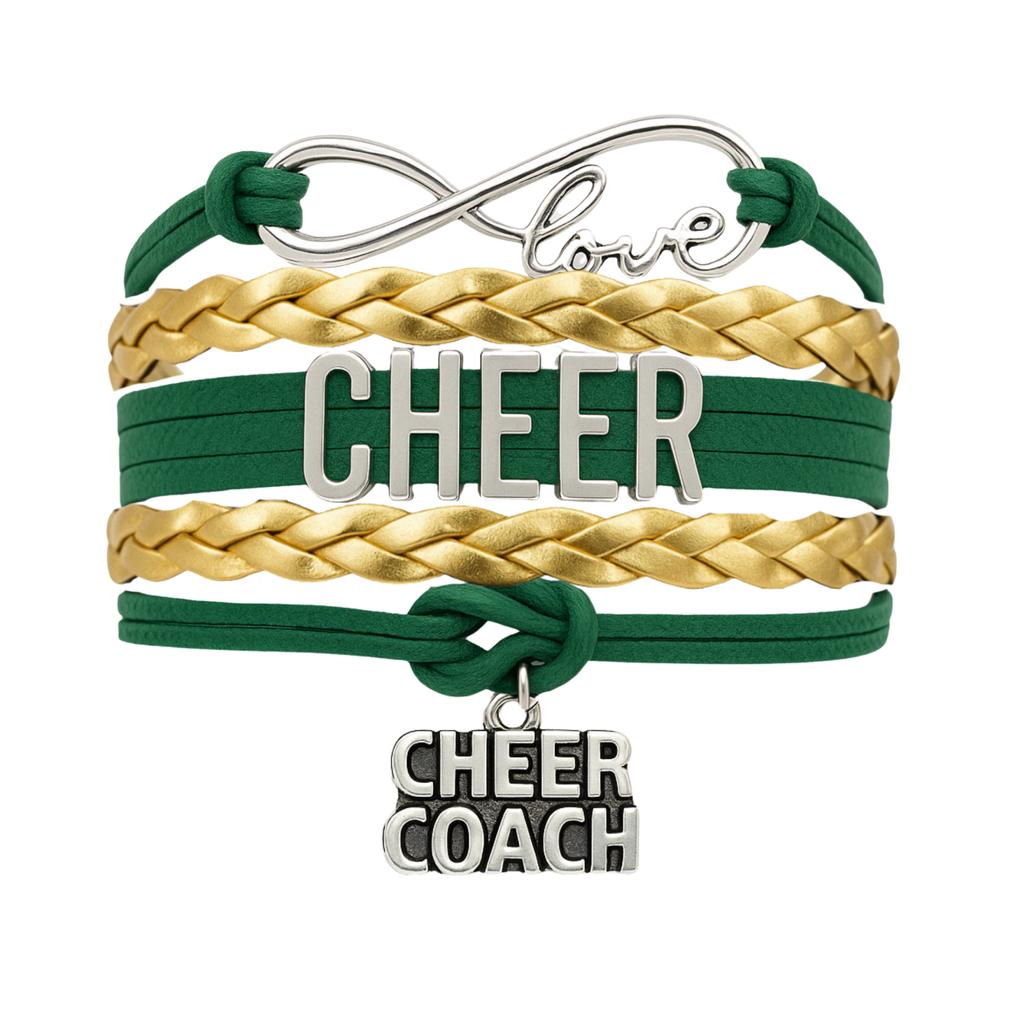 Cheer Coach Infinity Bracelet - Pick Colors & Charms