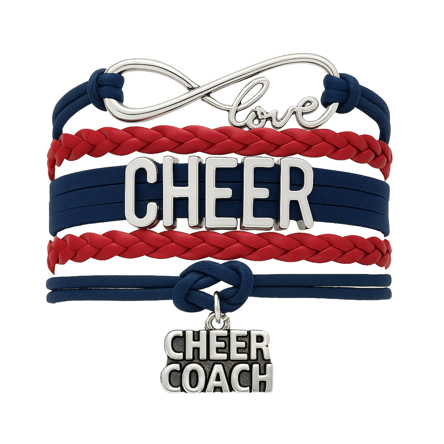 Cheer Coach Infinity Bracelet - Pick Colors & Charms
