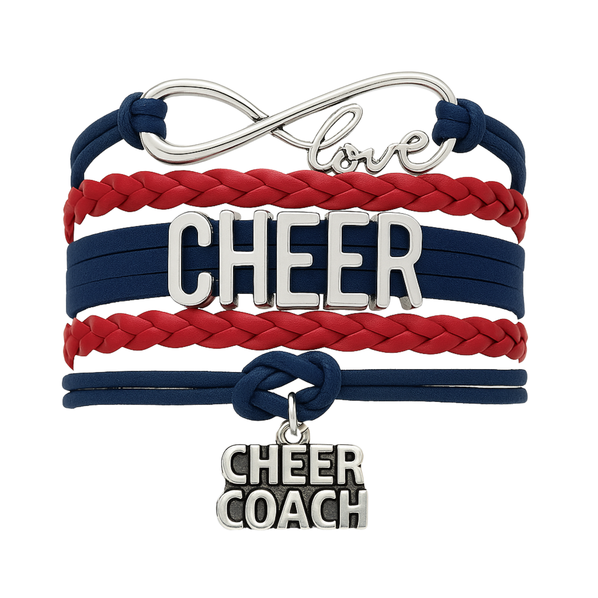 Cheer Coach Infinity Bracelet - Pick Colors & Charms