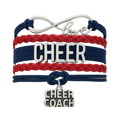 Cheer Coach Infinity Bracelet - Pick Colors & Charms