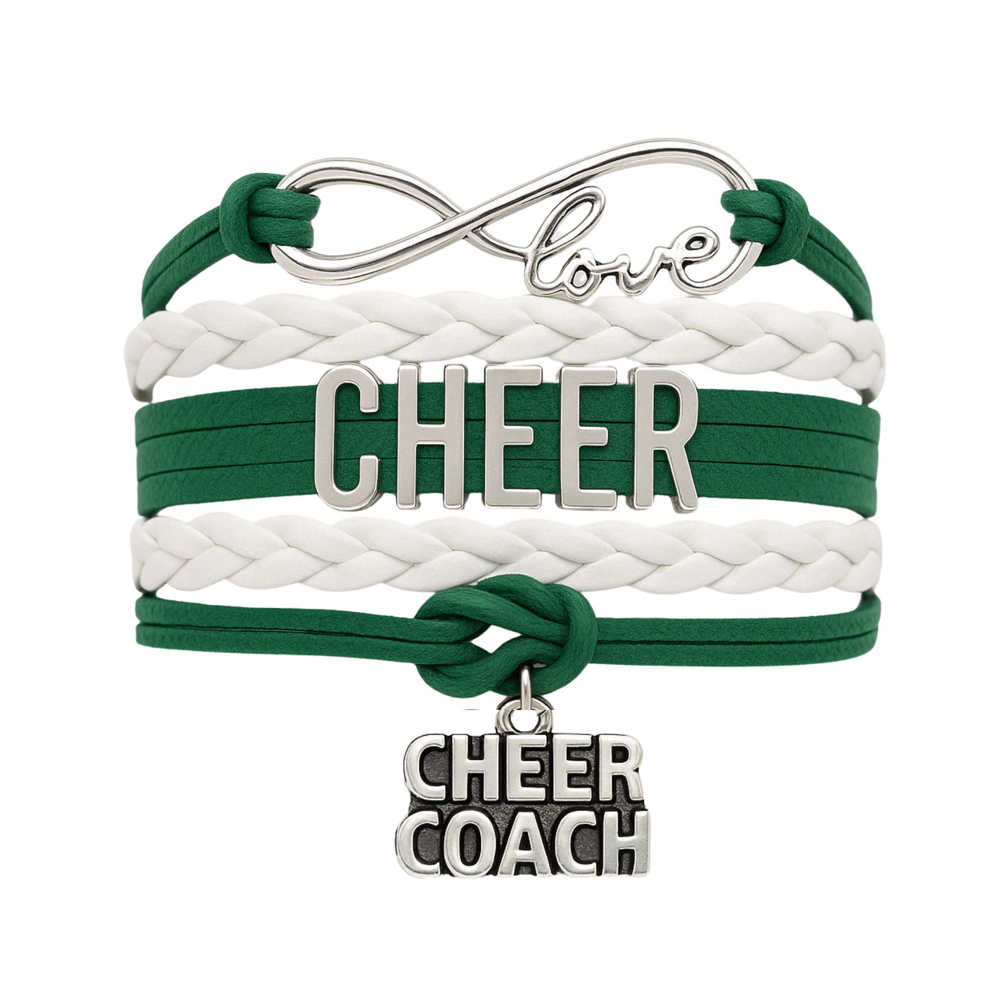 Cheer Coach Infinity Bracelet - Pick Colors & Charms