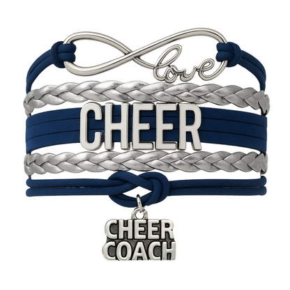 Cheer Coach Infinity Bracelet - Pick Colors & Charms