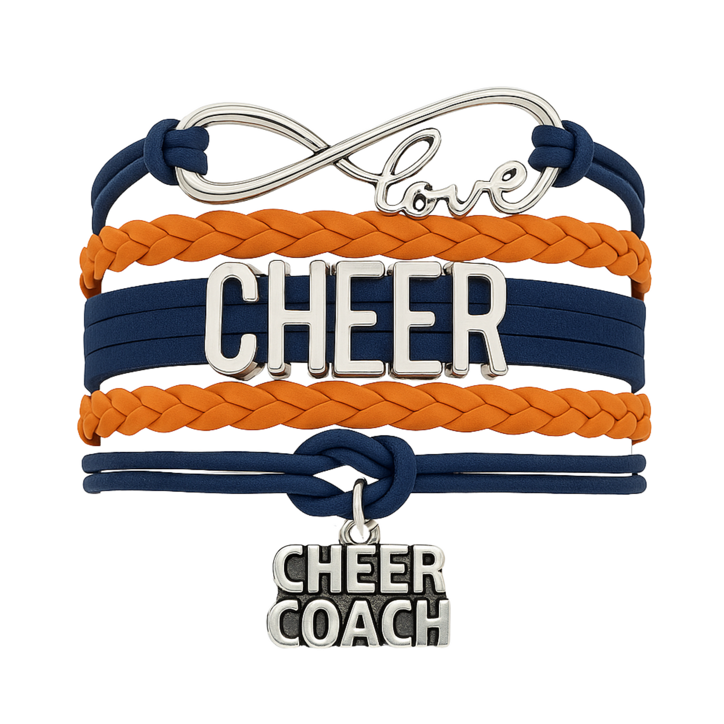 Cheer Coach Infinity Bracelet - Pick Colors & Charms