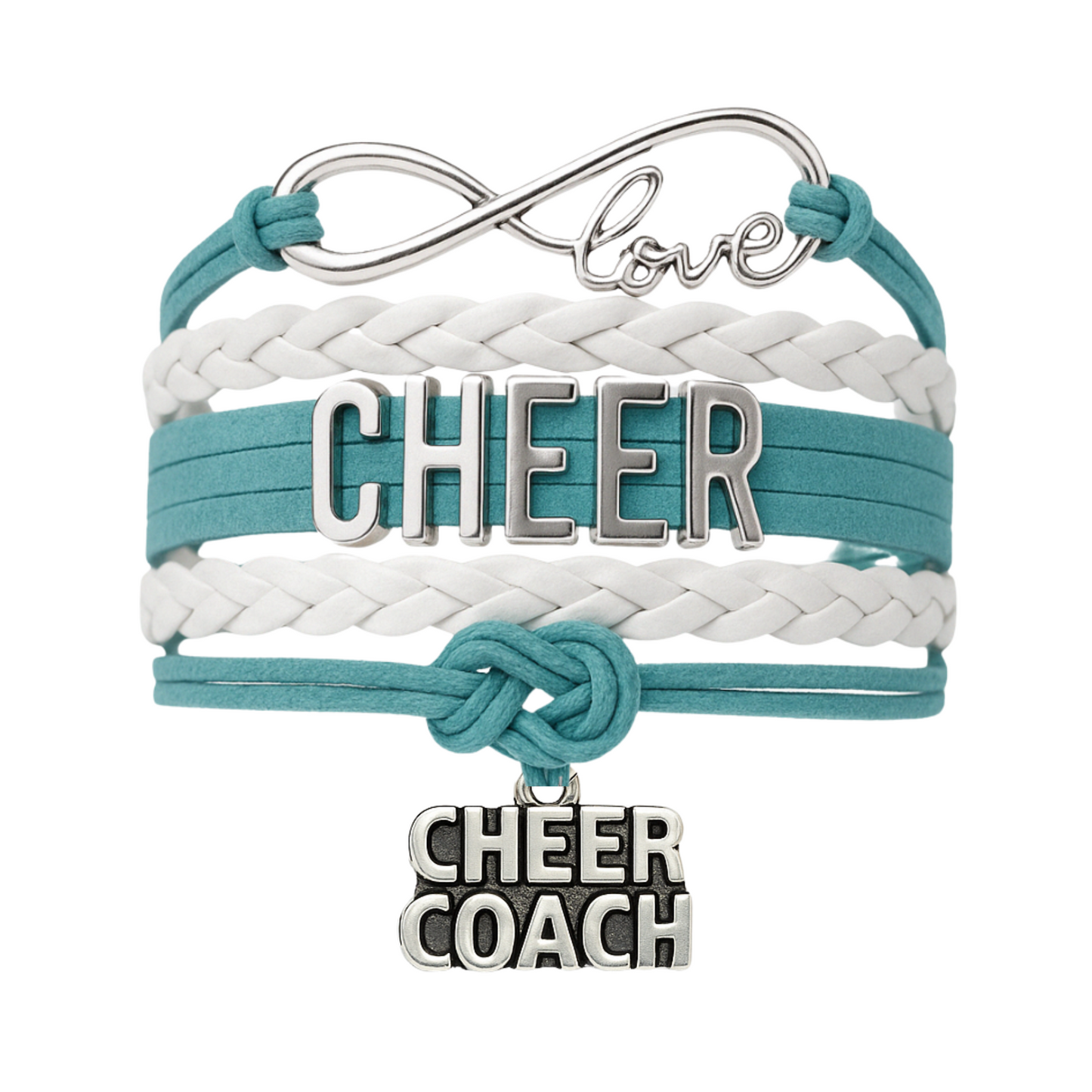 Cheer Coach Infinity Bracelet - Pick Colors & Charms