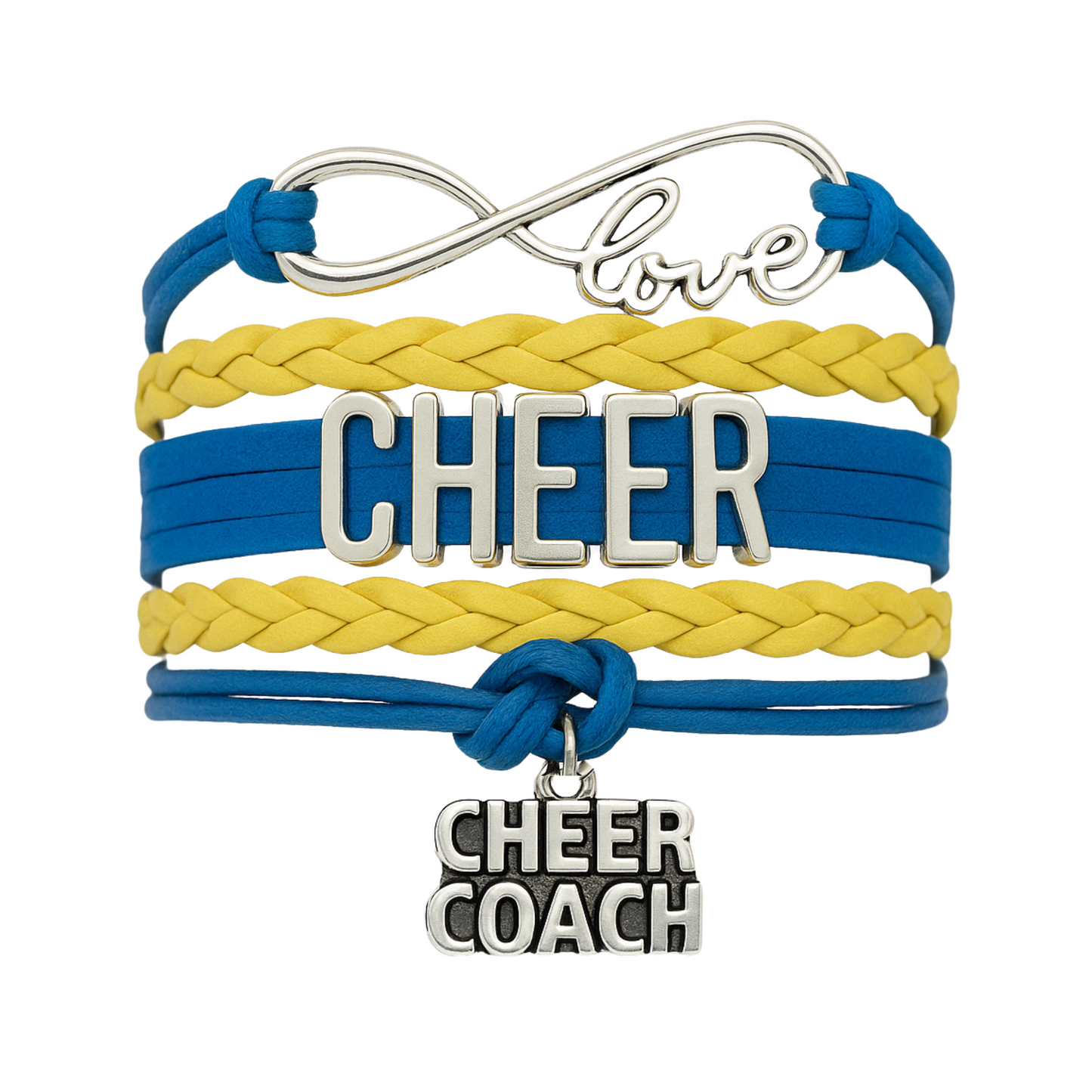 Cheer Coach Infinity Bracelet - Pick Colors & Charms