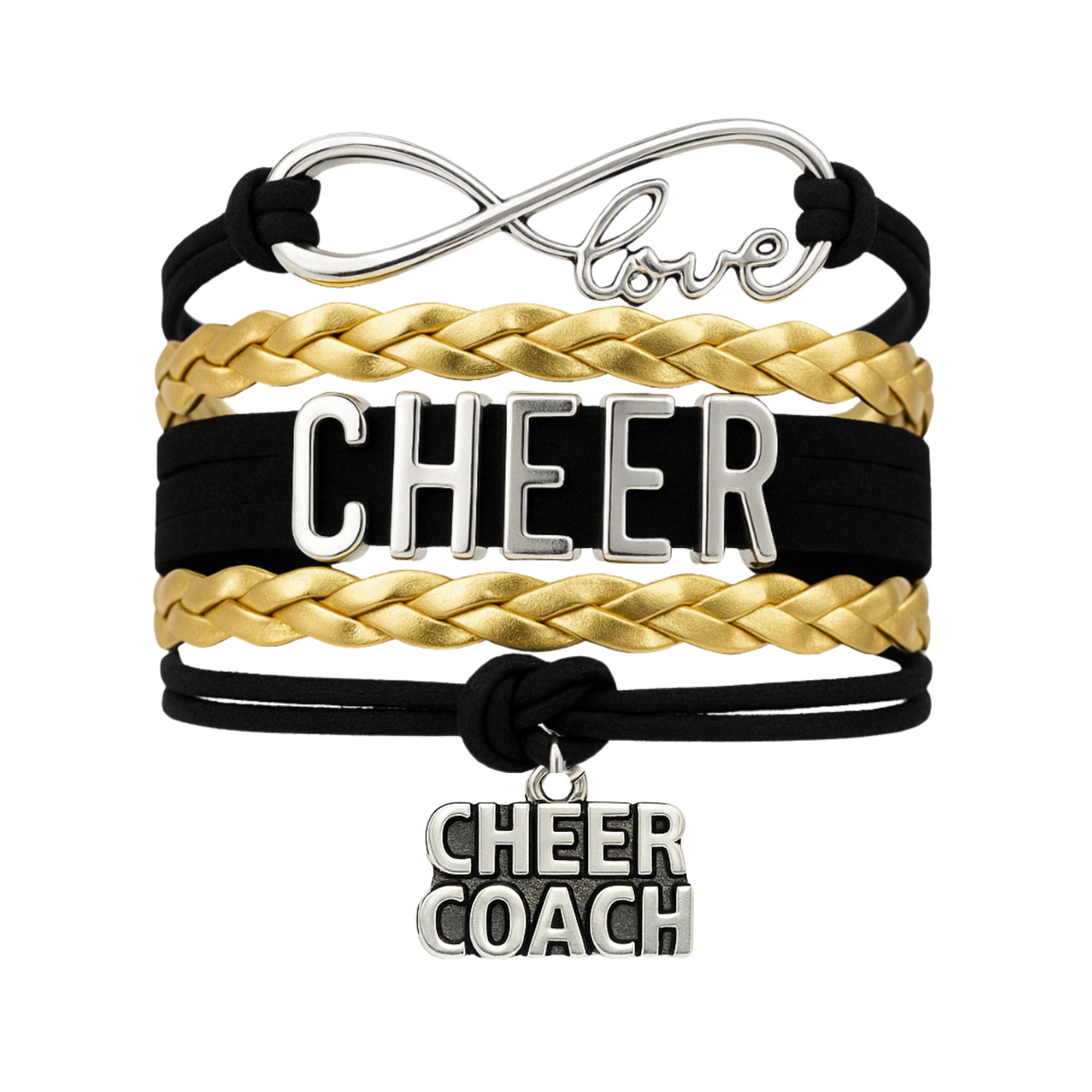Cheer Coach Infinity Bracelet - Pick Colors & Charms