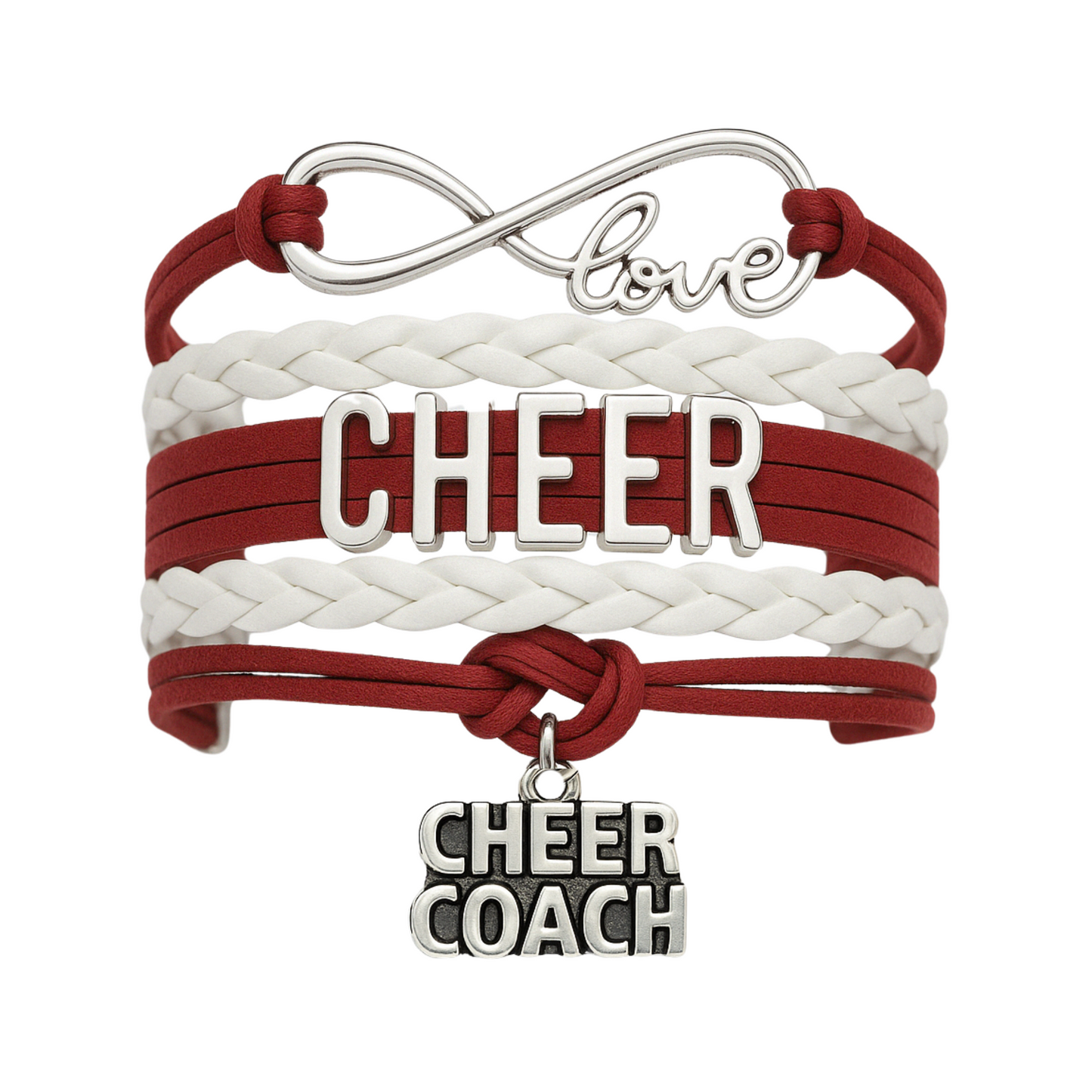 Cheer Coach Infinity Bracelet - Pick Colors & Charms