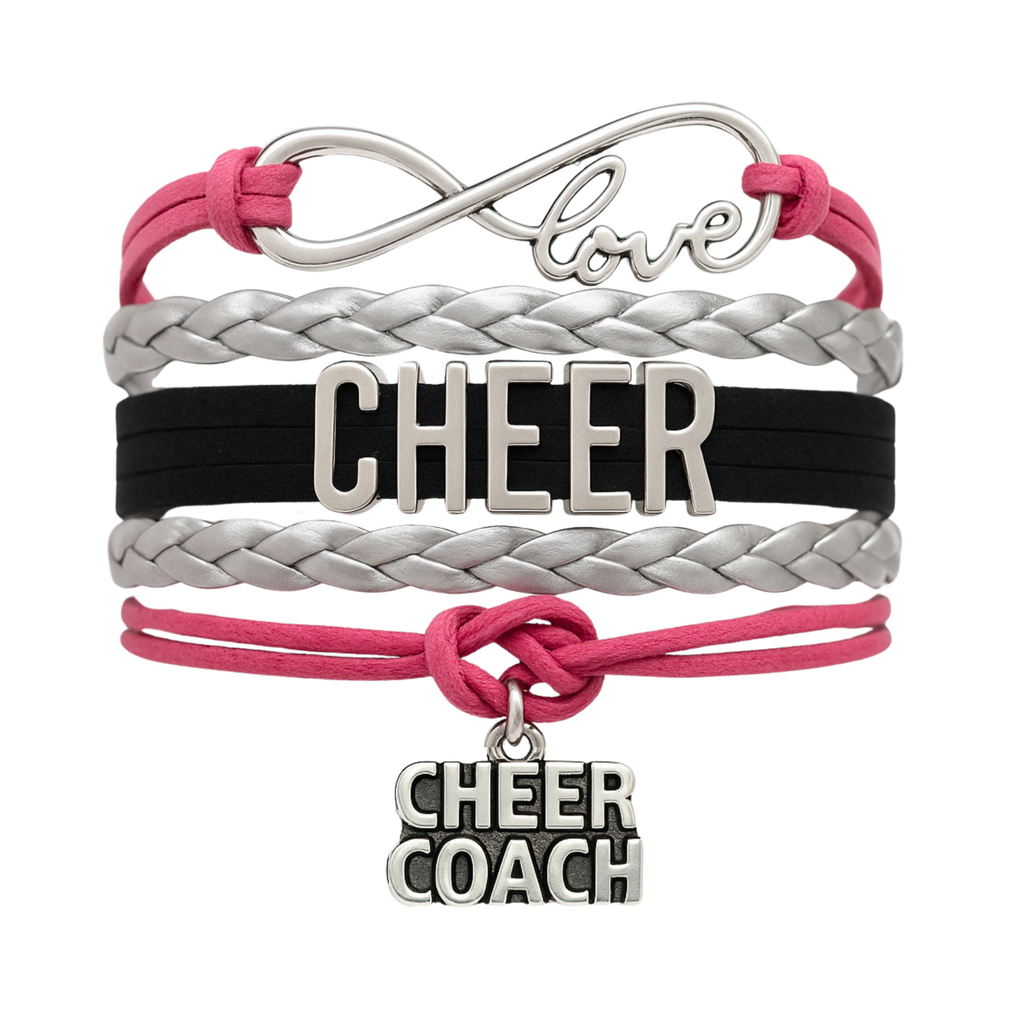 Cheer Coach Infinity Bracelet - Pick Colors & Charms