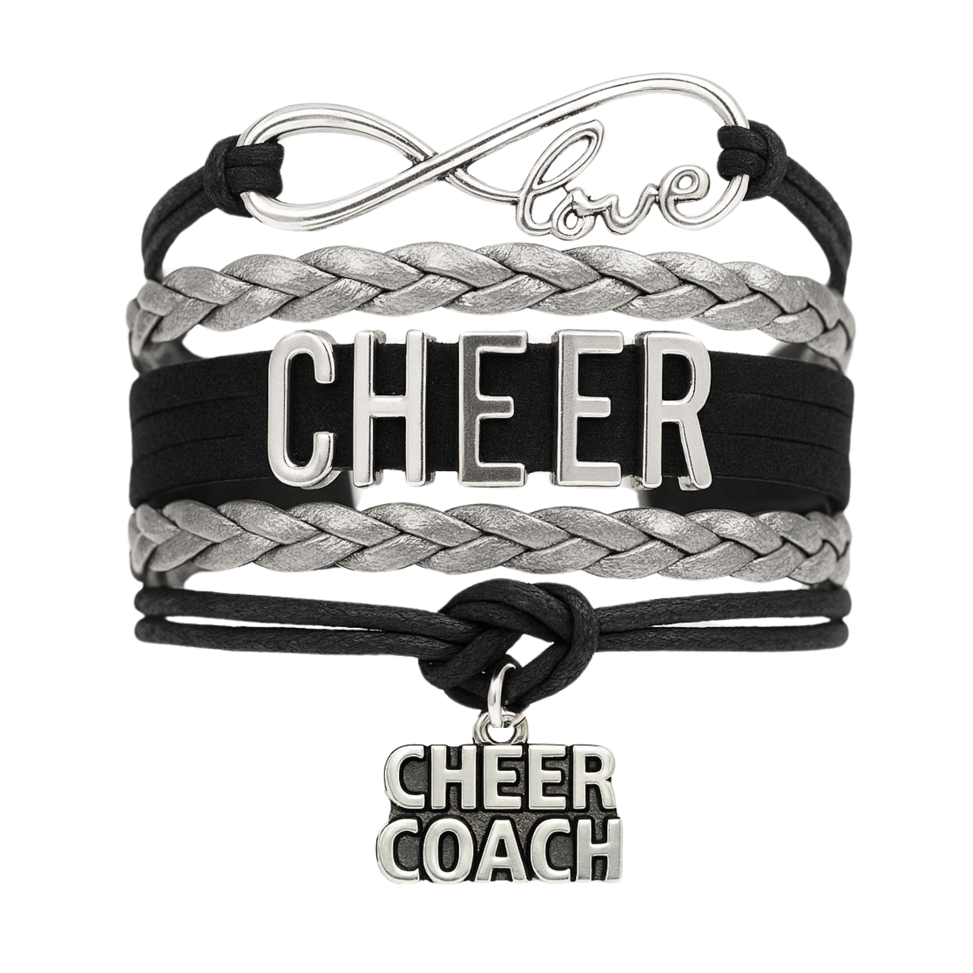 Cheer Coach Infinity Bracelet - Pick Colors & Charms