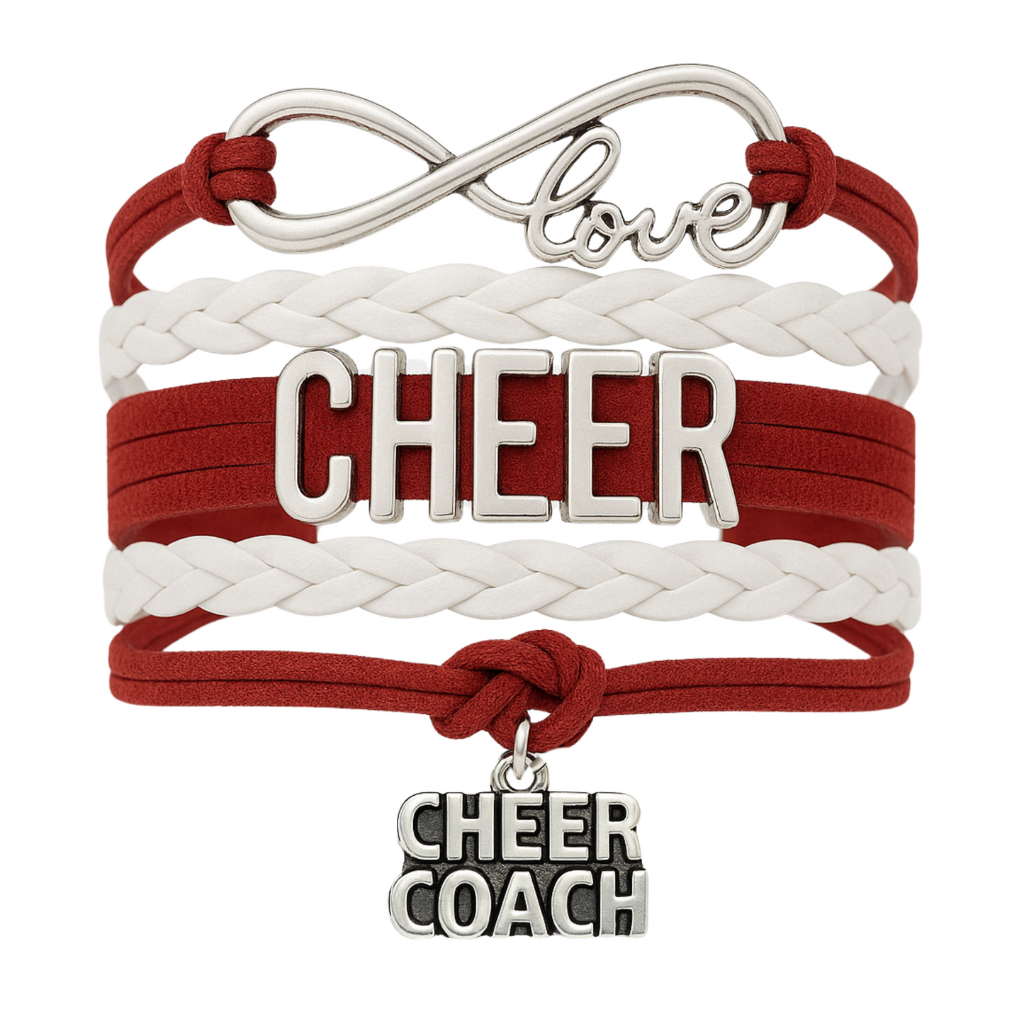 Cheer Coach Infinity Bracelet - Pick Colors & Charms