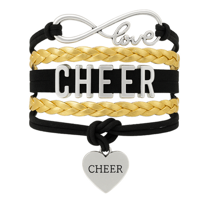 Infinity Cheer Bracelet - Pick Team Colors & Charm