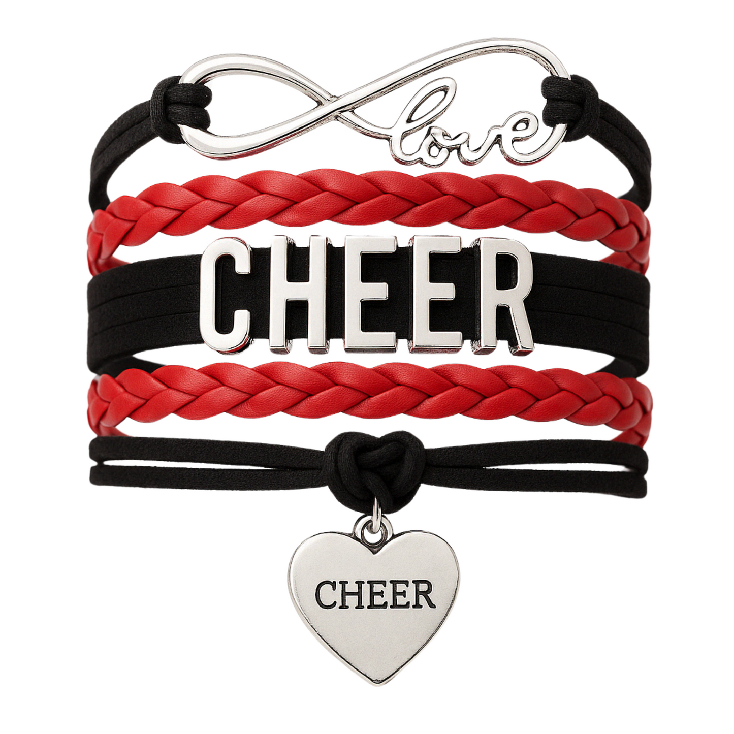 Infinity Cheer Bracelet - Pick Team Colors & Charm