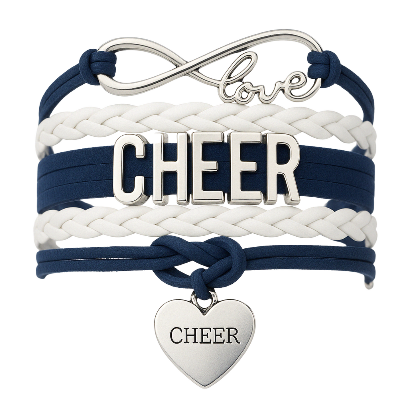 Infinity Cheer Bracelet - Pick Team Colors & Charm