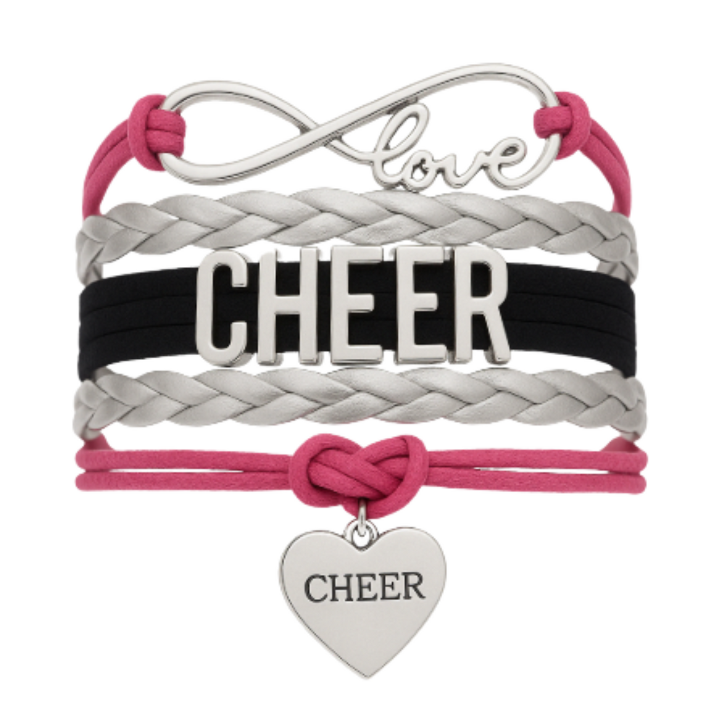 Infinity Cheer Bracelet - Pick Team Colors & Charm