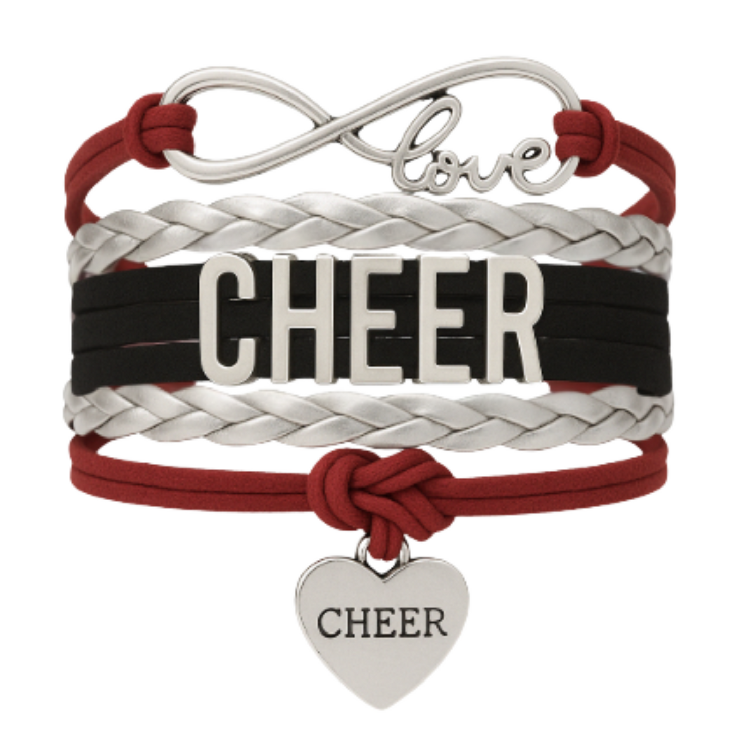 Infinity Cheer Bracelet - Pick Team Colors & Charm