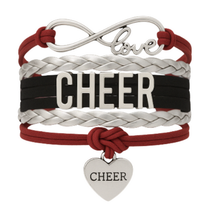 Infinity Cheer Bracelet - Pick Team Colors & Charm