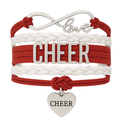 Infinity Cheer Bracelet - Pick Team Colors & Charm