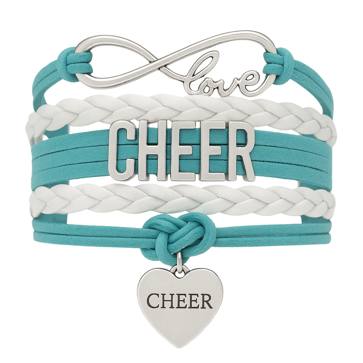 Infinity Cheer Bracelet - Pick Team Colors & Charm