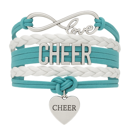 Infinity Cheer Bracelet - Pick Team Colors & Charm