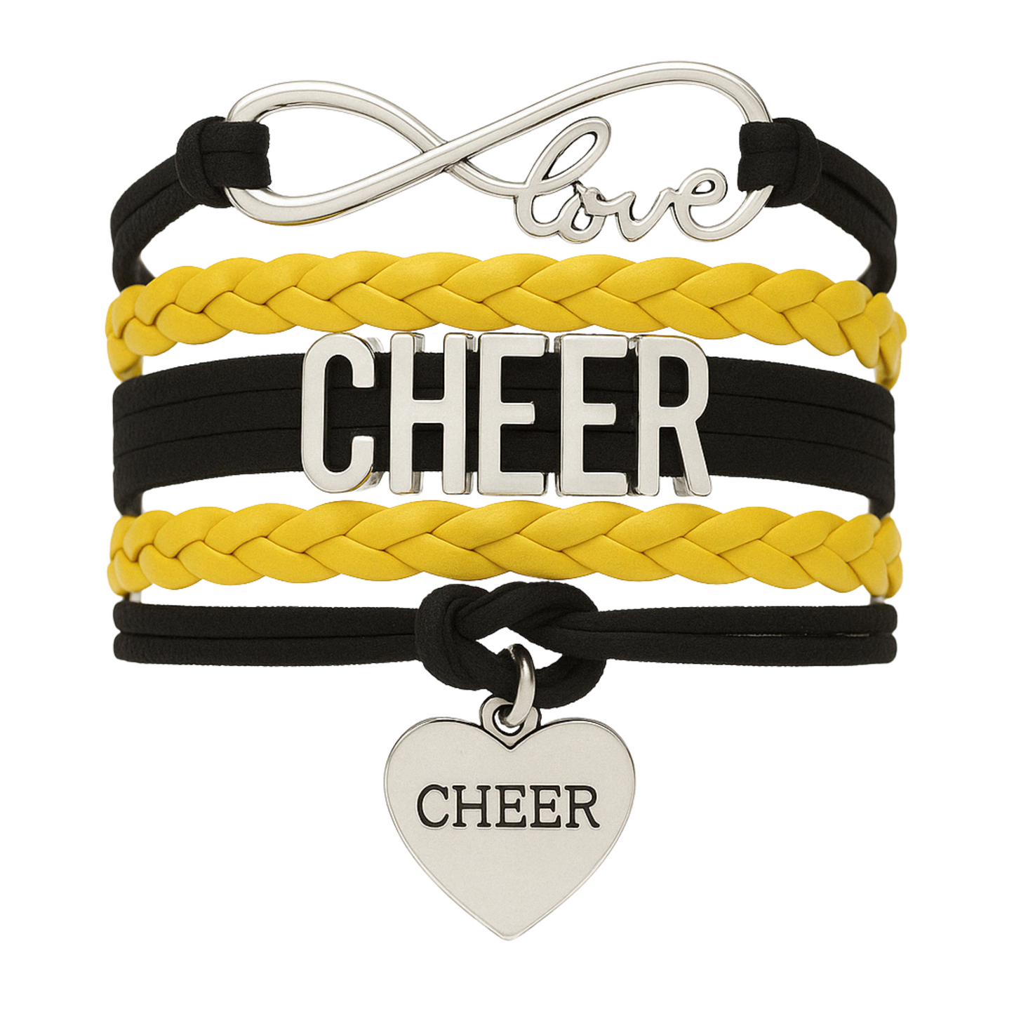 Infinity Cheer Bracelet - Pick Team Colors & Charm