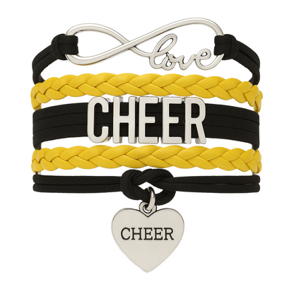Infinity Cheer Bracelet - Pick Team Colors & Charm
