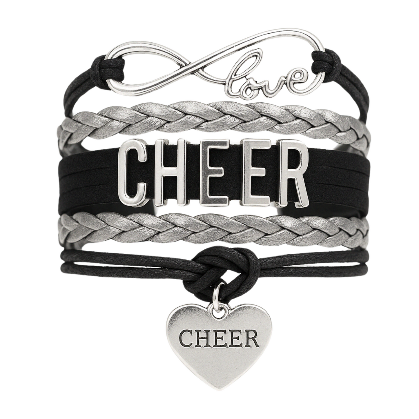 Infinity Cheer Bracelet - Pick Team Colors & Charm