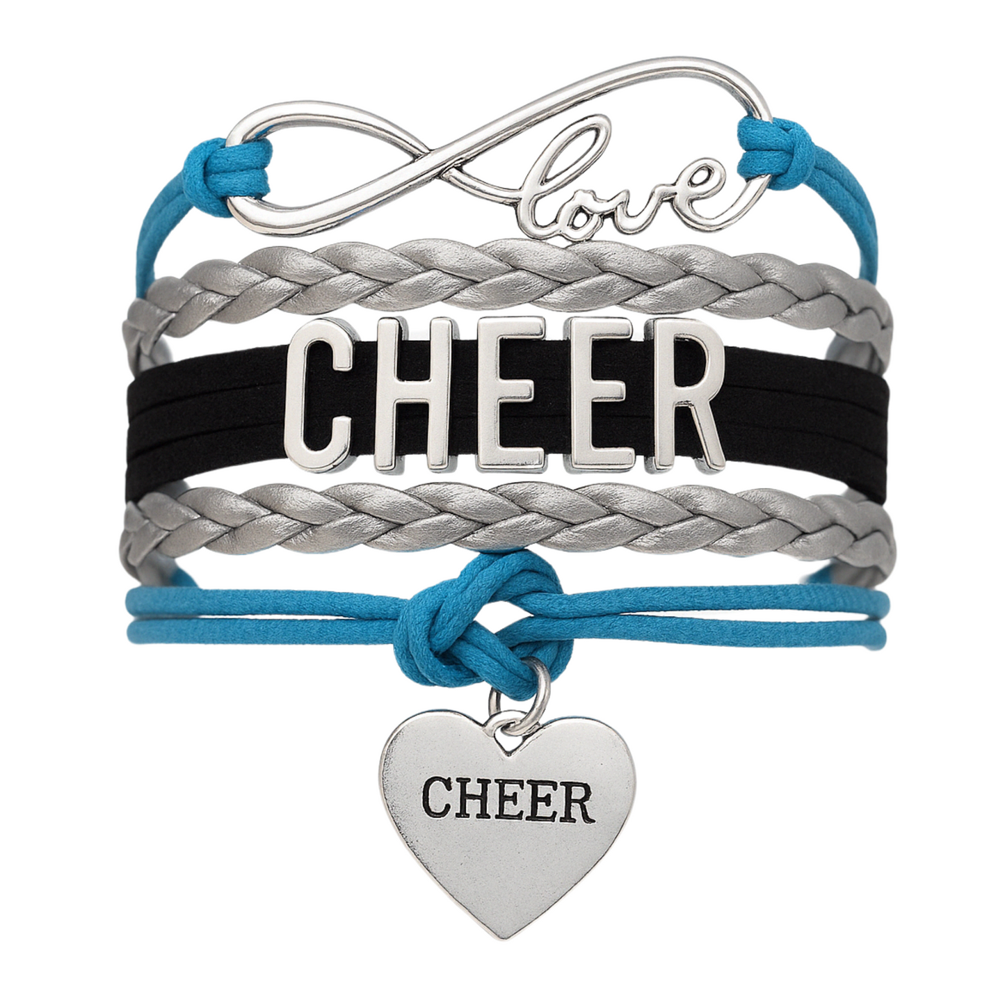 Infinity Cheer Bracelet - Pick Team Colors & Charm