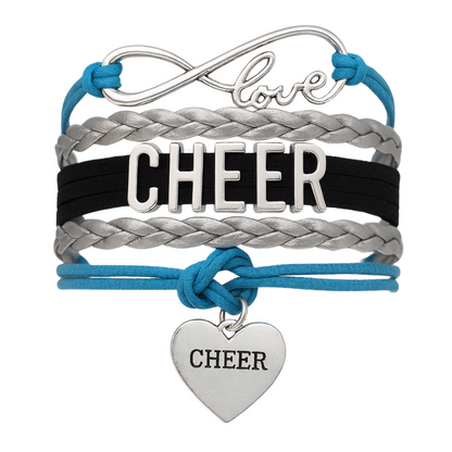 Infinity Cheer Bracelet - Pick Team Colors & Charm
